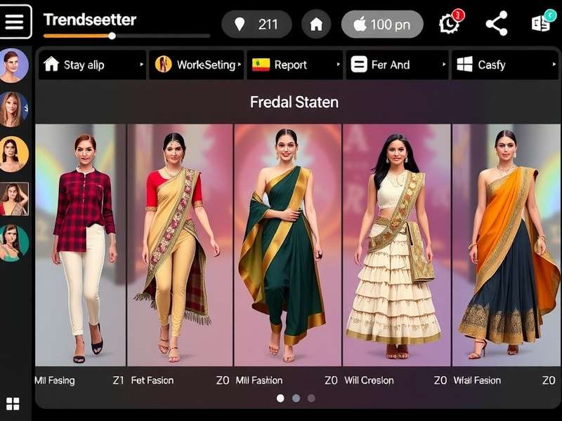 Avakin Trendsetter game screenshot showing Indian fashion